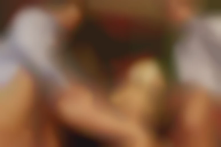 Hardcore threesome for a blond, being watched by two voyeurs hotties